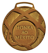 Medalha bronze vitória 45001 4,5 cm com fita azul